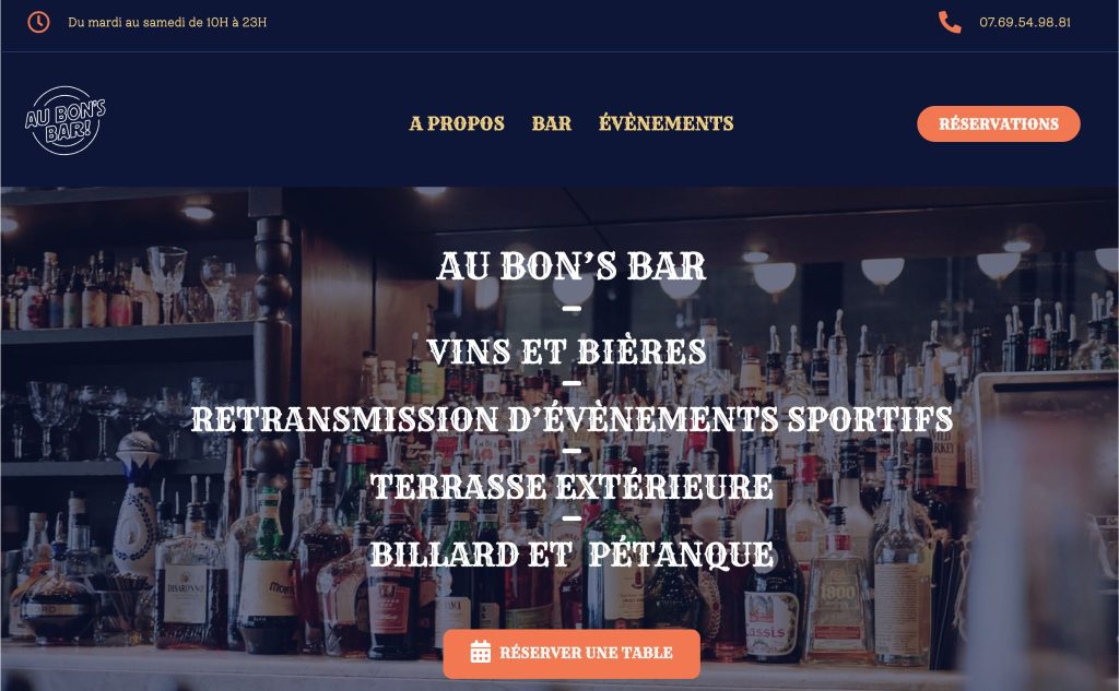 site au bon's bar